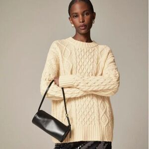j. Crew ce719 Oversized cable-knit crewneck sweater NWT size XS-S